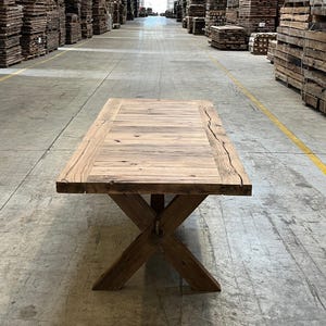 Custom Reclaimed Oak Wood Dining Table: Handmade Rustic Farmhouse Style