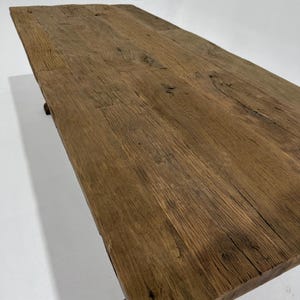 Reclaimed Oak Dining Table: Rustic Farmhouse Trestle Table
