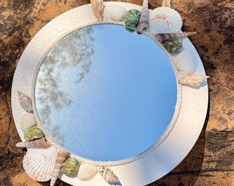 Seashell Mirror Frame, Coastal Mermaid Decor