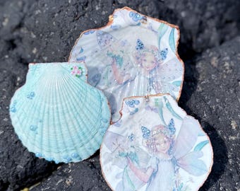Whimsical Fairies Scallop Shell Jewellery Dish