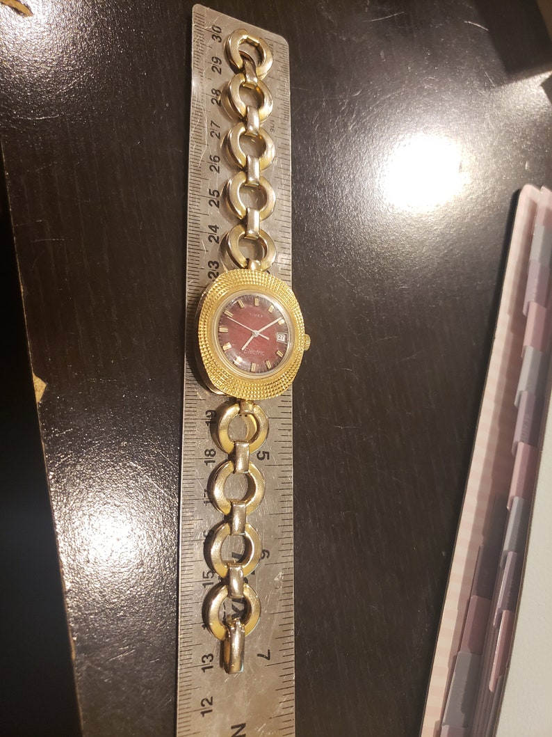 Vintage Timex Electric Gold Tone Date/time Watch Etsy