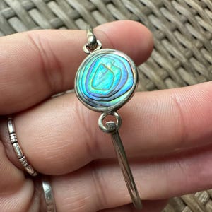 Vintage Ethnic Mexico Abalone shell silver bracelet