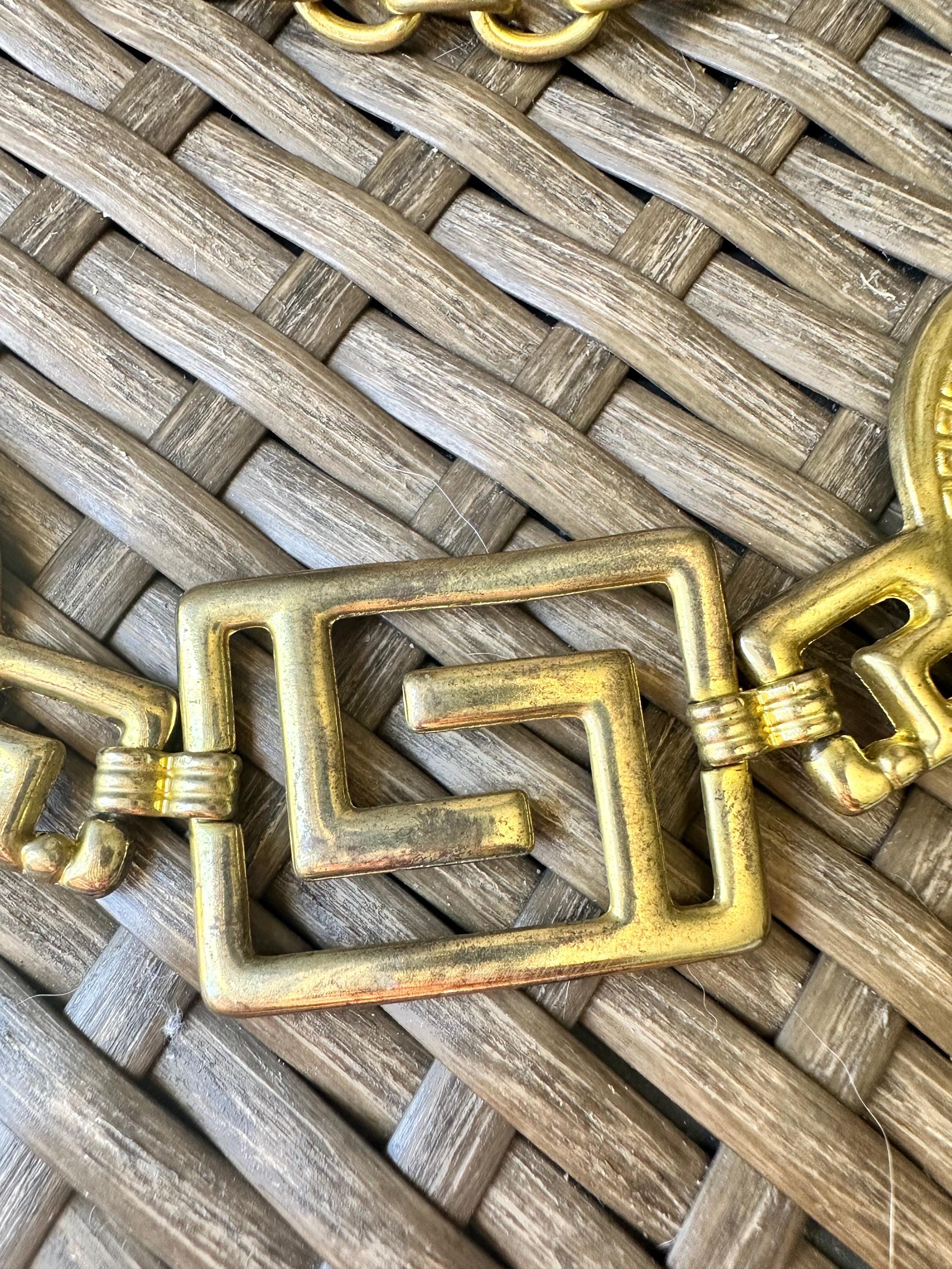 Vintage Gold Tone Lion and Greek Key Belt- Made in Korea - Etsy