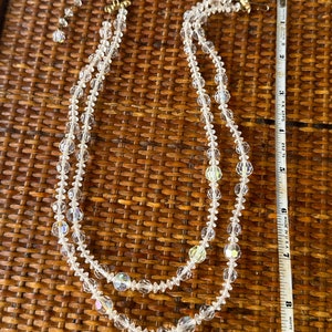 collana vintage Lisner a doppio filo di cristallo AB (manca una perlina)