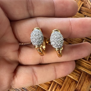 stunning gold and crystal Givenchy clip earrings great condition
