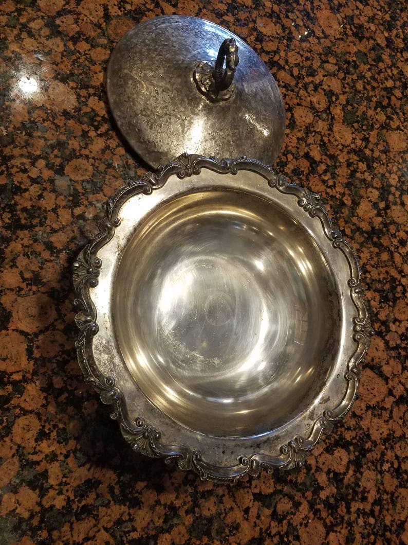 Antique Footed Serving Dish with Lid Hallmarked EPCA Etsy