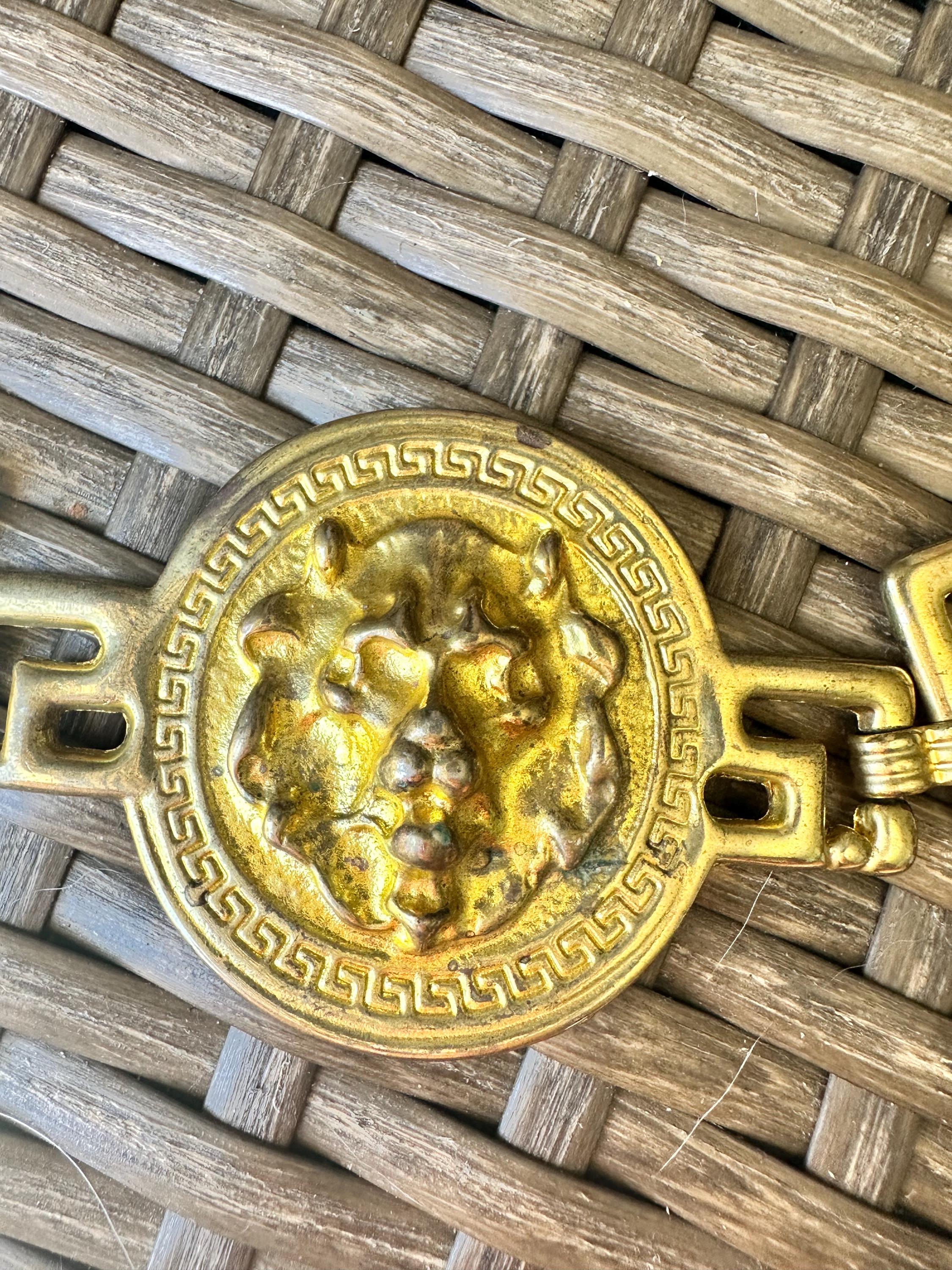 Vintage Gold Tone Lion and Greek Key Belt- Made in Korea - Etsy display picture 1