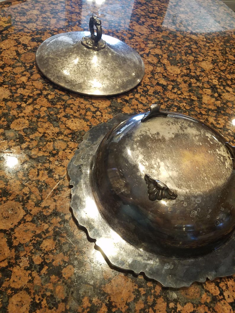Antique Footed Serving Dish with Lid Hallmarked EPCA Etsy