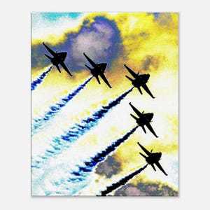 Fighter Jets Formation Canvas Art - Modern Photo Print - Aviator Decor Gift