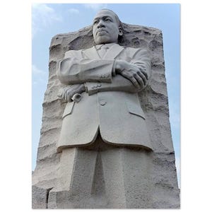 Martin Luther King, Jr. - MLK Jr. - Ícono de los derechos civiles - Estatua conmemorativa de Washington DC - Póster clásico en papel semibrillante