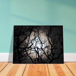 Bezauberndes Vollmond Poster: Winterbäume Kunstdruck - Mattes Finish, umweltfreundliches Dekor