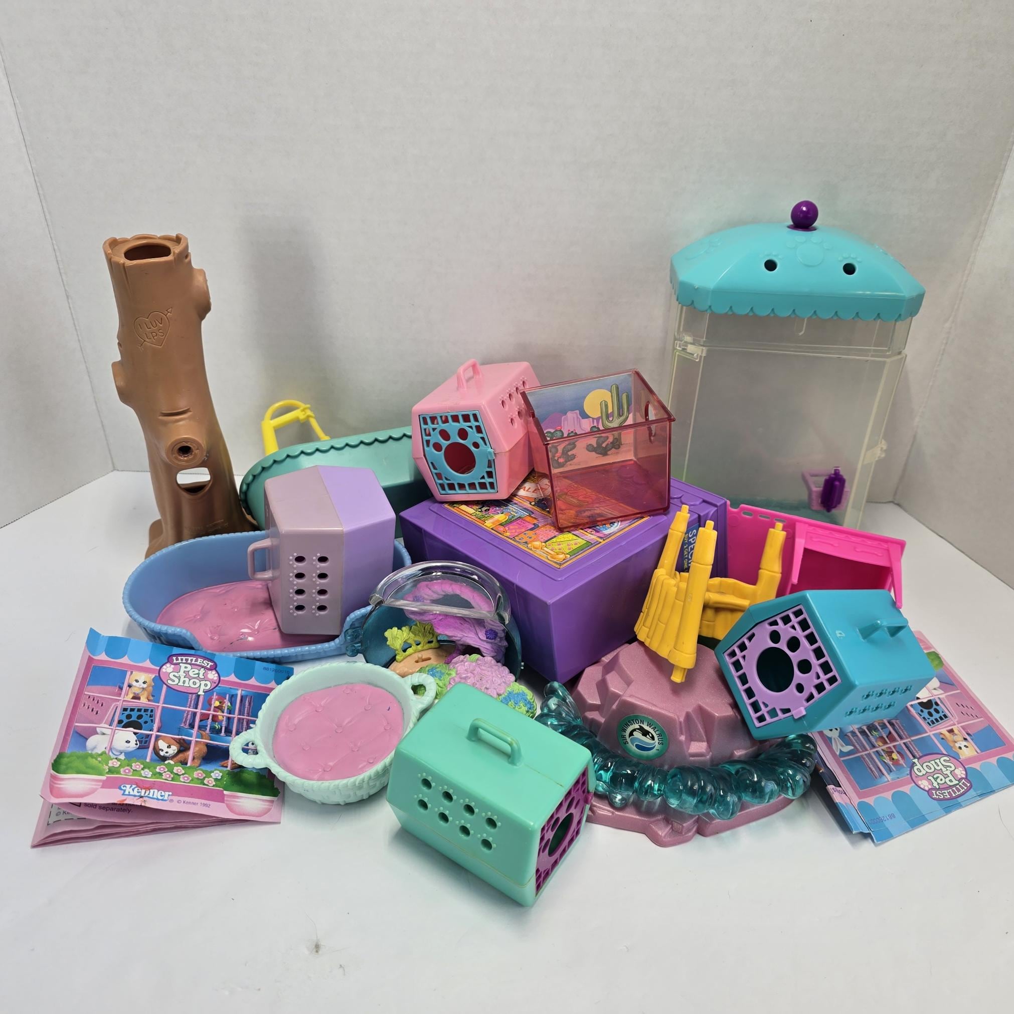 Boîte Littlest Pet Shop Vintage Kenner – Zoo Avec Stickers, Animaux Sauvages