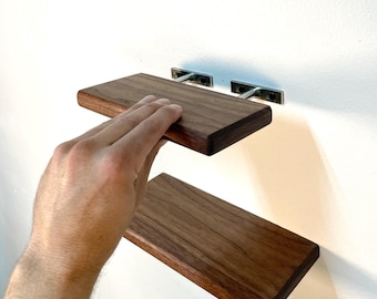 Custom Walnut Shelf with Rounded Edges | Small to Medium | Floating Plant Shelves
