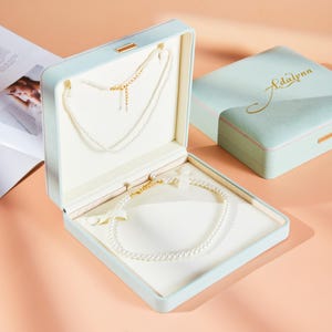 Personalized Jewelry box,Suede Jewelry box,Necklace Gift Set Box, Bridesmaid Gifts,Earring Necklace Ring Bracelet Boxes,Wedding Gifts