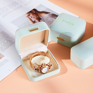 Personalized Jewelry box,Custom Suede Jewelry box,Bracelet Box Gift, Bridesmaid Gifts,Earring Necklace Ring Bracelet Boxes,Wedding Gifts