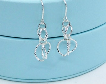 Silver Entwine Earrings – Double Drop