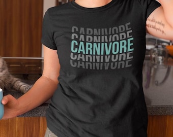 Carnivore Shirt Teal Keto Diet Carnivore Tee for Meat Lovers Low Carb Steak Lovers Gift for Healthy Eating Shirt Beef Bacon Butter Eggs