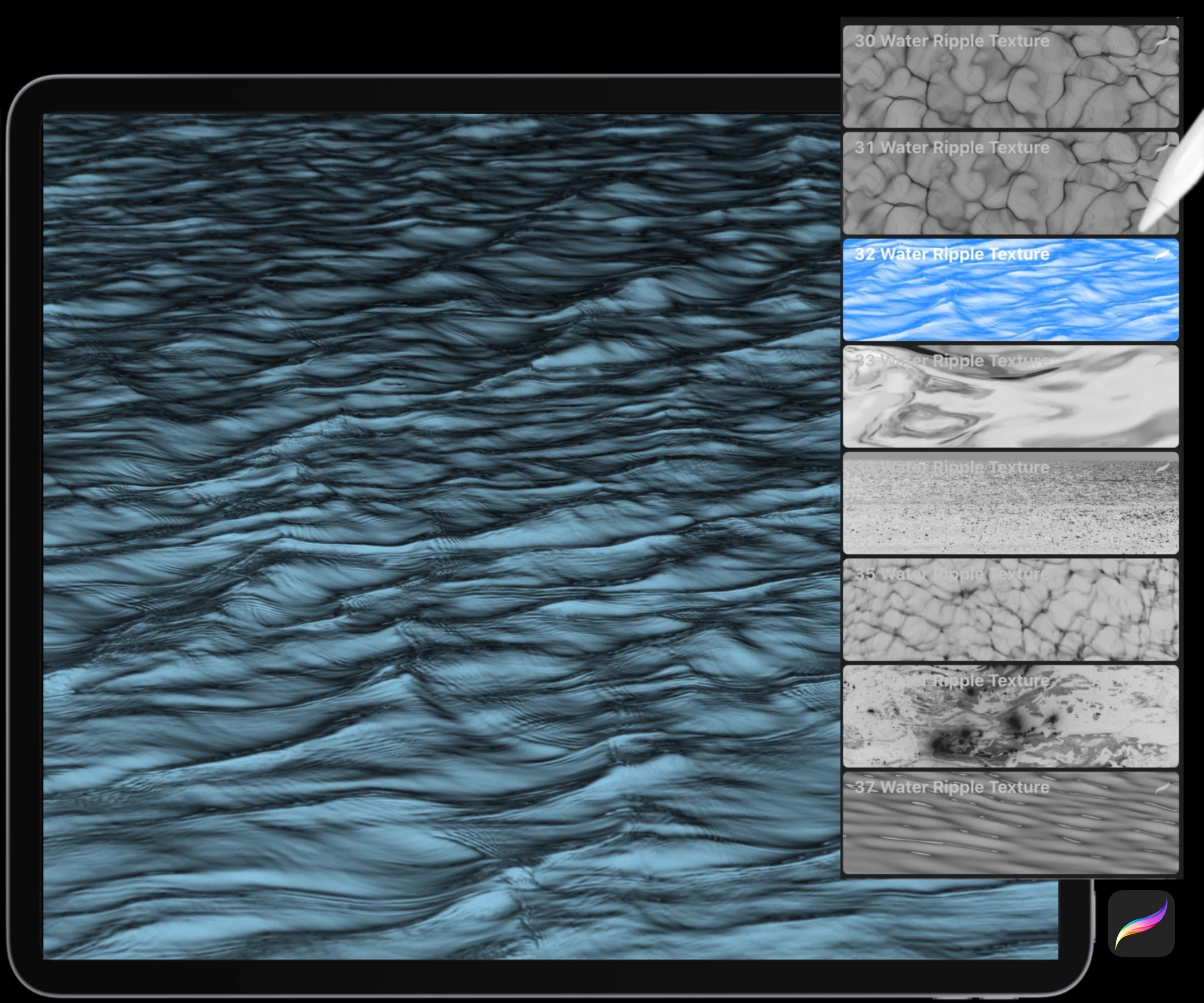 Water Ripple Brushes for Procreate | 100+ Realistic Waves and Liquid ...