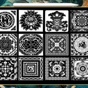 Dunhuang Procreate Brush Set | Chinese Motif & Cultural Stamp Brushes ...