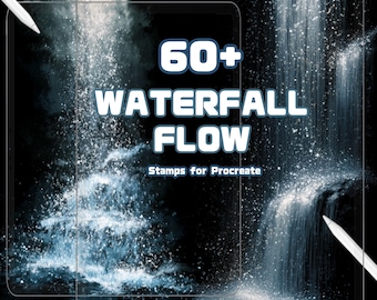 Waterfall Brush  for Procreate | Dynamic Water, Splash & Wave Effect Brushes | Instant Digital Download