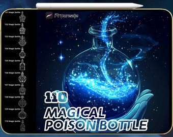 Procreate Bottle Brush Set: 110 Mystical Potion Brushes (Instant Download)