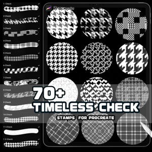 Houndstooth Procreate Brush Set | Plaid Texture and Seamless Patterns | Digital Painting and Design | Commercial Use | Instant Download