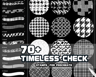 Hahnentritt Procreate Pinselset | Karierte Textur und nahtlose Muster | Digitales Malen und Designen | Kommerzielle Nutzung | Sofort Download