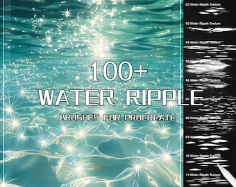 Water Ripple Brushes for Procreate | 100+ Realistic Waves and Liquid Textures | Commercial Use | Instant Download