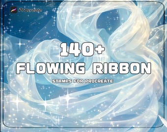 Silken Ribbon Brushes for Procreate | Elegant Flowing Ribbon Effects | Decorative and Illustration Art | Commercial Use | Instant Download