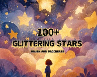 Glittering Stars Brush Set for Procreate: Cosmic Art, Fantasy Effects (Instant Download)
