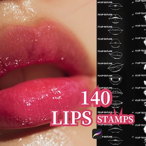 Realistic Lips Brush Set | Lip Highlights, Lip Texture, Outline And Guide Brushes | For Procreate | Instant Download | Digital Artists