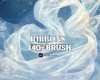 Silken Ribbons Procreate Brushes: Elegant Flowing Silk Effects (Instant Download)