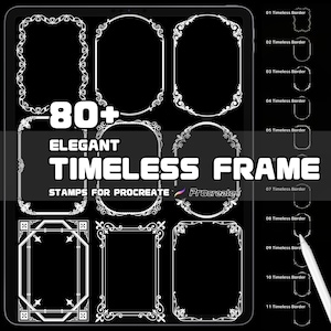 Elegant Border Brush Set for Procreate: 84 Frame Designs (Instant Download)
