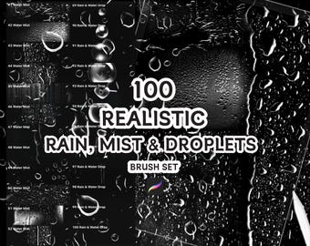 Procreate Rain & Mist Brush Set: Realistic Water Droplet Effects (Digital Download)