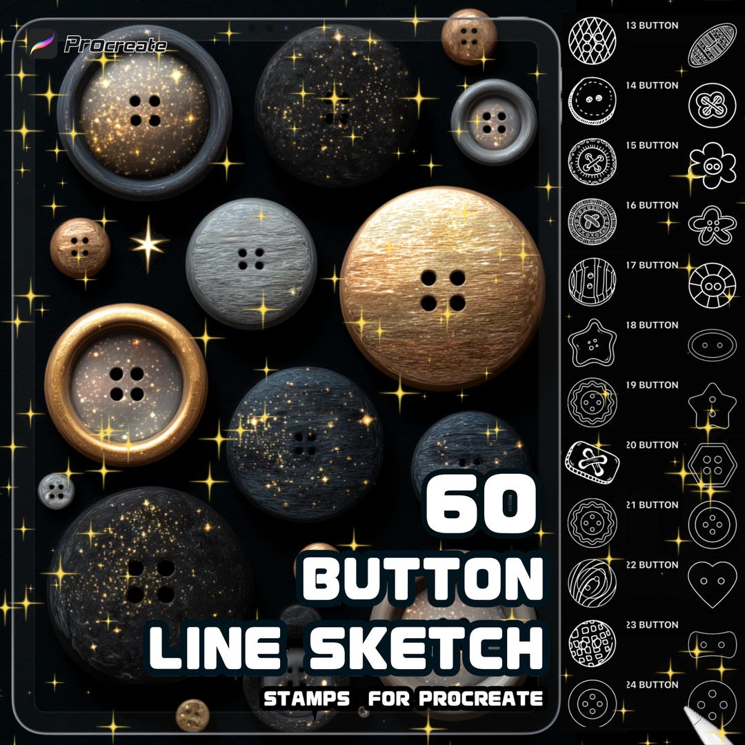 Javascript Hand Drawn Button Example Procreate Button Sketch Brush Set | 60 Hand-drawn Button Designs ...