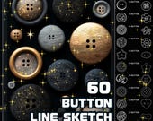 Procreate Button Sketch Brush Set | 60 Hand-Drawn Button Designs | Fashion Illustration and Accessories | Commercial Use | Instant Download