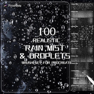 Realistic Glass Water Droplet and Mist Brushes for Procreate | Condensation, Fog and Liquid Effects | Commercial Use | Instant Download