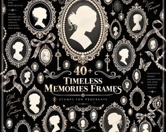 Vintage Photo Frames Brushes for Procreate | Antique Style & Decorative Illustration | Digital Download, Commercial Use