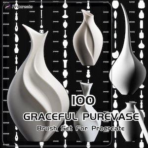 Vase Line Art Brushes for Procreate | 100 Ceramic Vase Designs | Digital Illustration & Sketching | Commercial Use | Instant Download