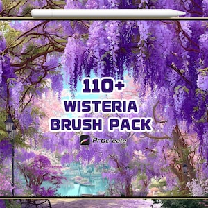 Wisteria Brush Set for Procreate | Realistic Floral, Vine & Texture Brushes | Elegant Wisteria Flowers | Instant Download | Commercial Use