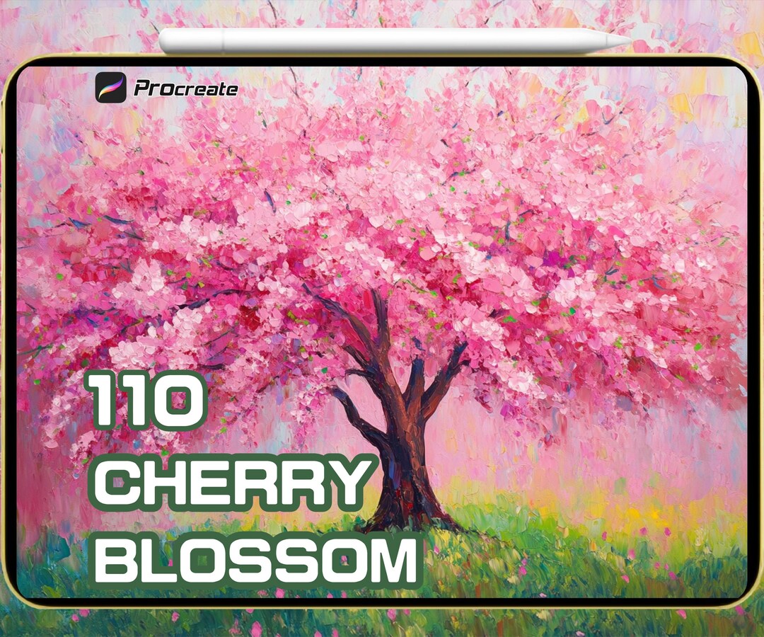Cherry Blossom Brush Set for Procreate | Sakura Line Art | Watercolor ...