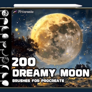 Dreamy Moon Brush Set for Procreate | Night Sky & Moonlight Texture Brushes | Realistic Glow Effects | Instant Digital Download