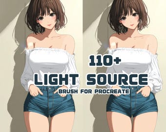 Procreate Light Rays Brush Set: 113 Realistic Lighting Effects (Digital Download)