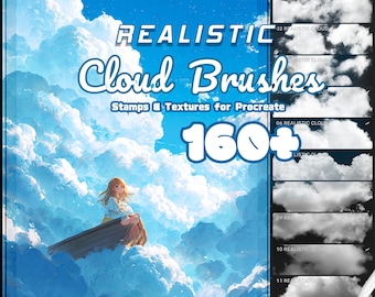Procreate Clouds Brush Set: 160+ Realistic Textures, Cloud Animals (Procreate Download)