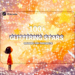 Conjunto de pincéis Procreate Glittering Stars | Arte cósmica e efeitos de luz fantásticos | Uso comercial | Download digital