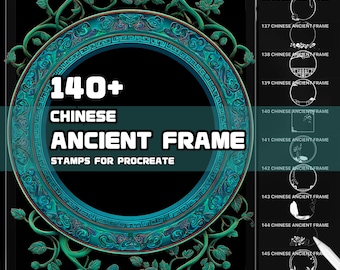 Procreate Brush Set: 140+ Chinese Ancient Frames & Borders (Digital Download)