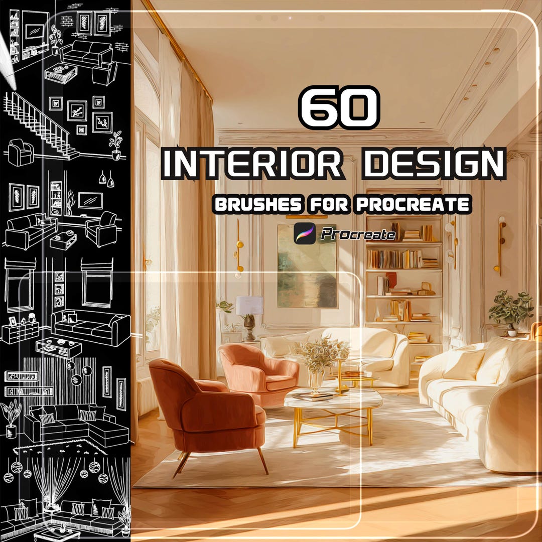 Interior Design Line Art Brushes | Professional Furniture, Decor ...