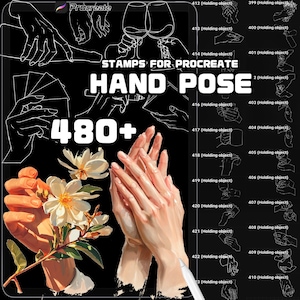 Procreate Hand Pose Stamps: Digital Brushes for Artists (Instant Download）