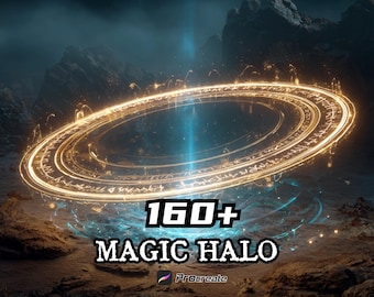 Magic Halo Brushes for Procreate |160+ Light Circles & Spell Symbols | Glowing Effects | Instant Download