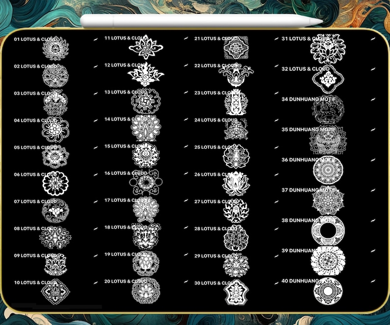Dunhuang Procreate Brush Set | Chinese Motif & Cultural Stamp Brushes ...